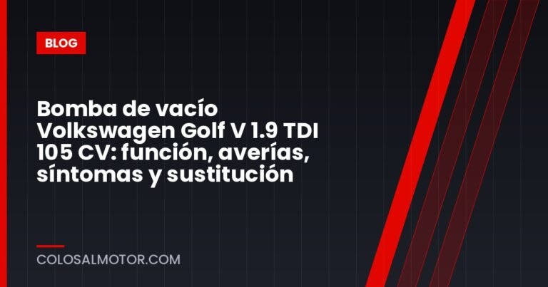 Bomba de vacío Volkswagen Golf V 1.9 TDI 105 CV: función, averías, síntomas y sustitución